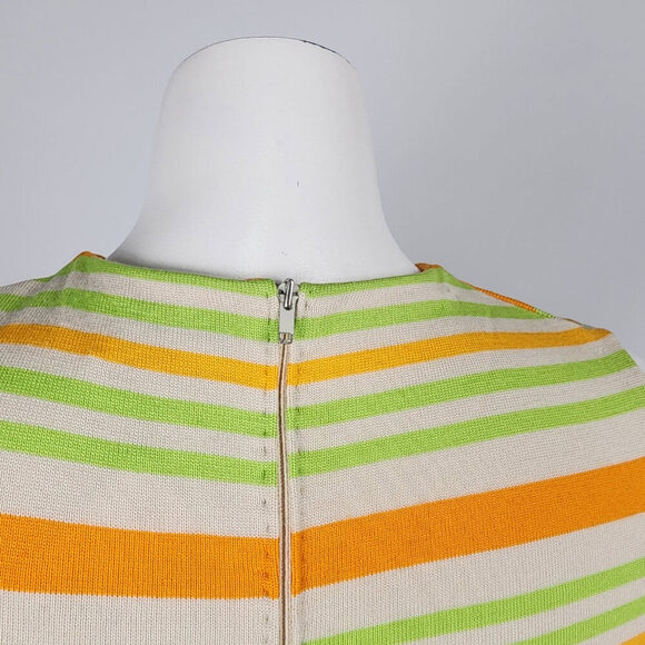 Vintage Lucia Made In Italy Green & Orange Knit Mini Dress Size S - Picture 8 of 12